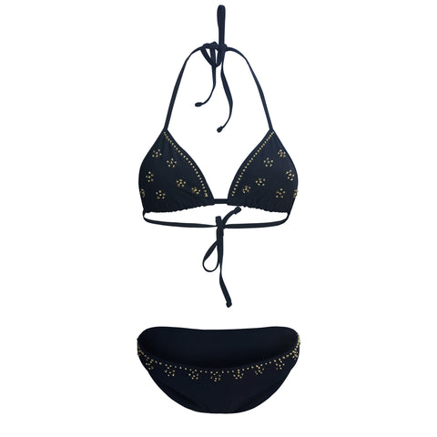 Black Jasmine Bikini Gold Beading Sassi Swimwear