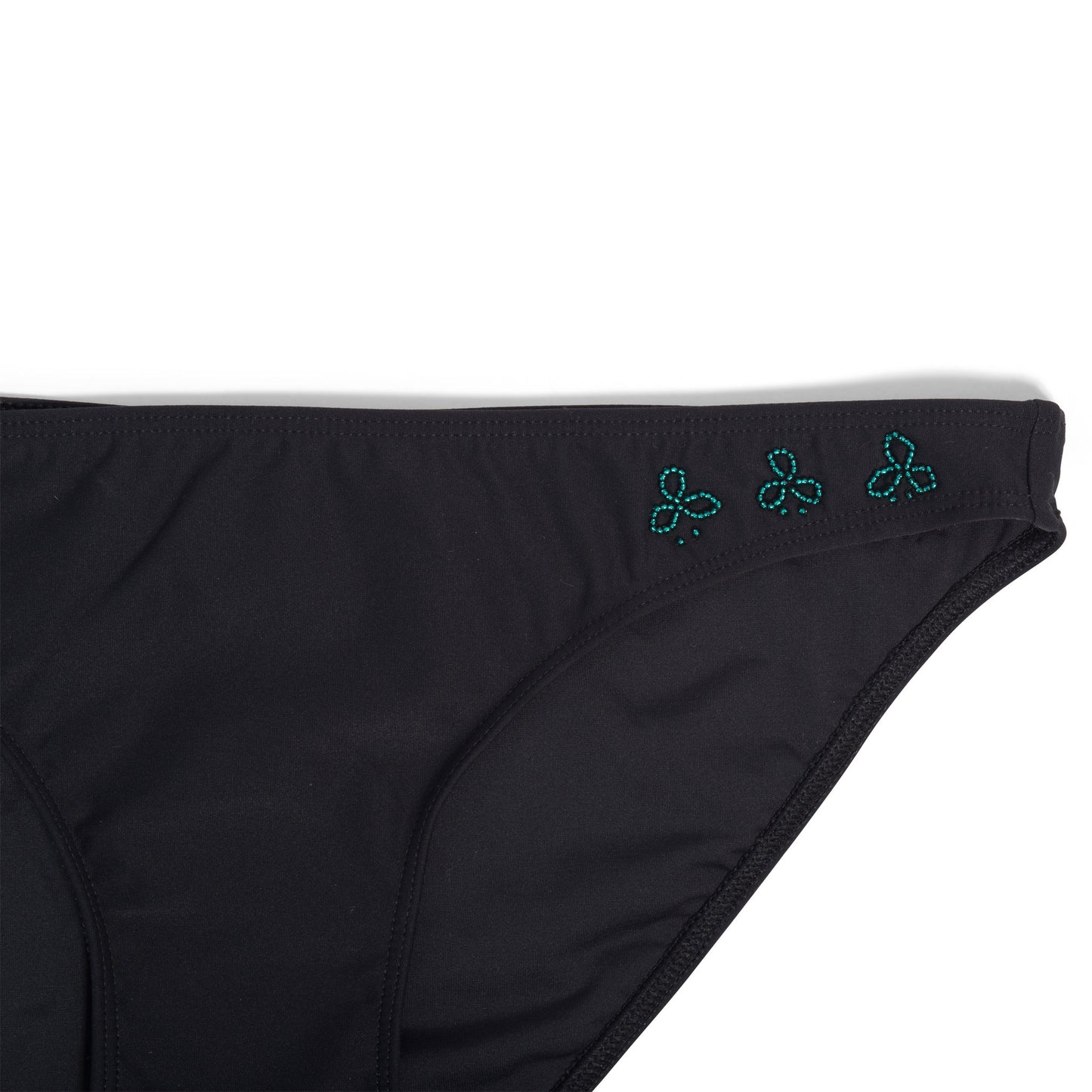 Lotus black luxury bikini green hand beading