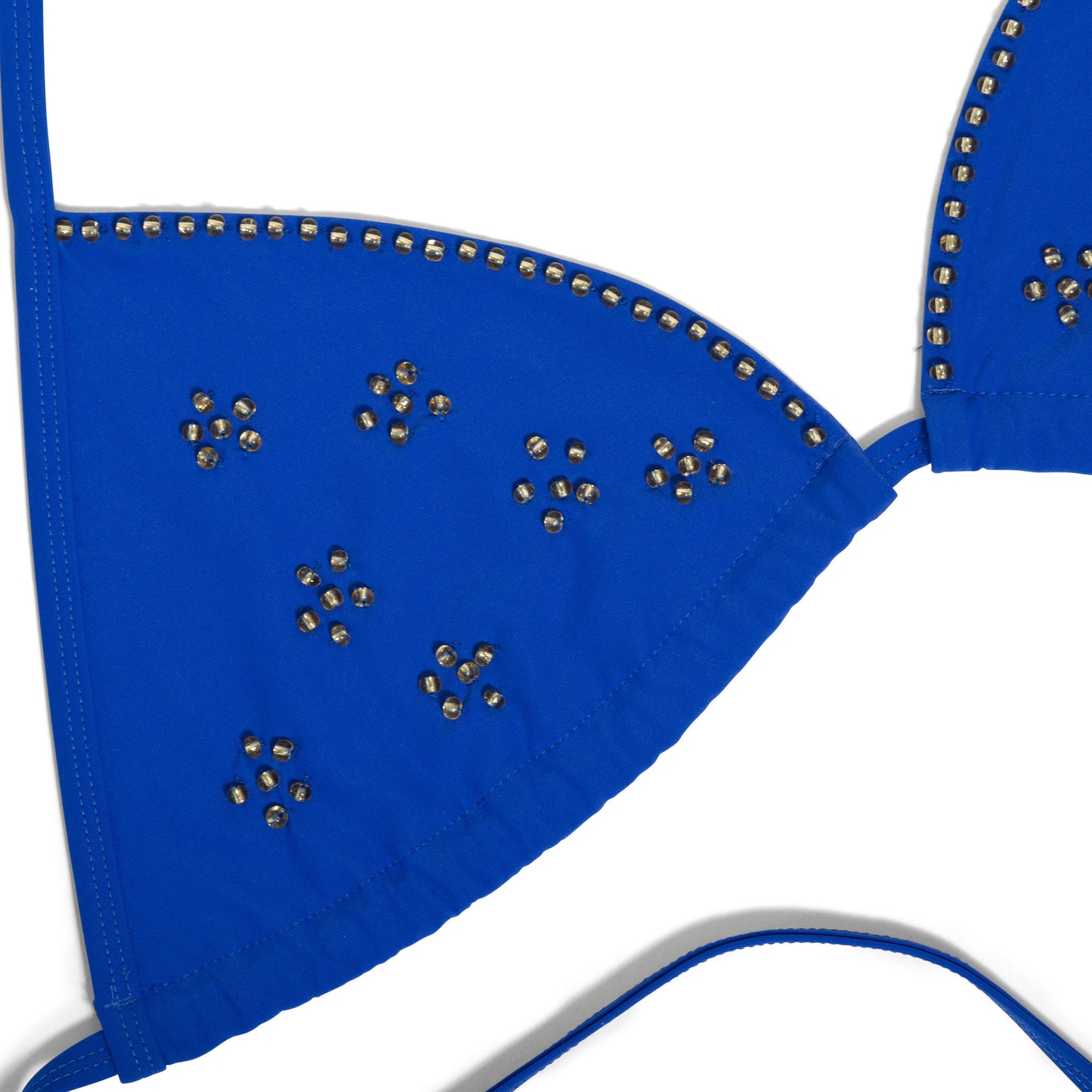 Jasmine blue luxury bikini hand beaded gold