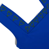 Bluebell blue swimsuit hand beaded 