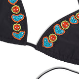 Daisy black luxury bikini hand beaded