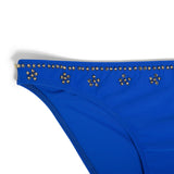 Jasmine blue luxury bikini hand beaded gold
