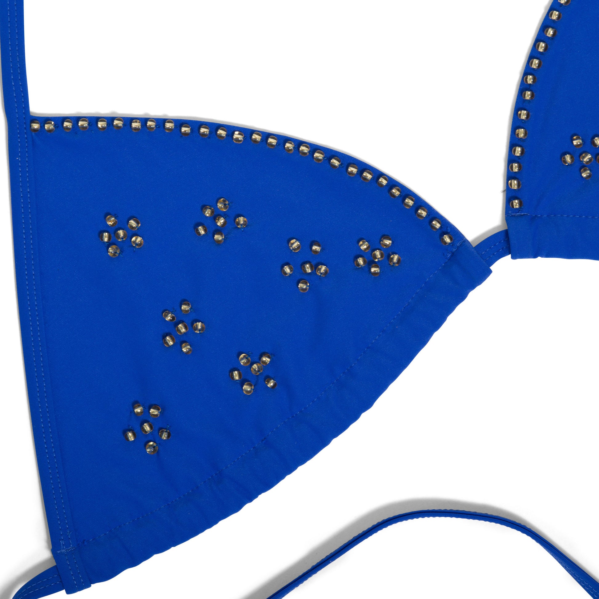 Jasmine blue luxury bikini hand beaded gold