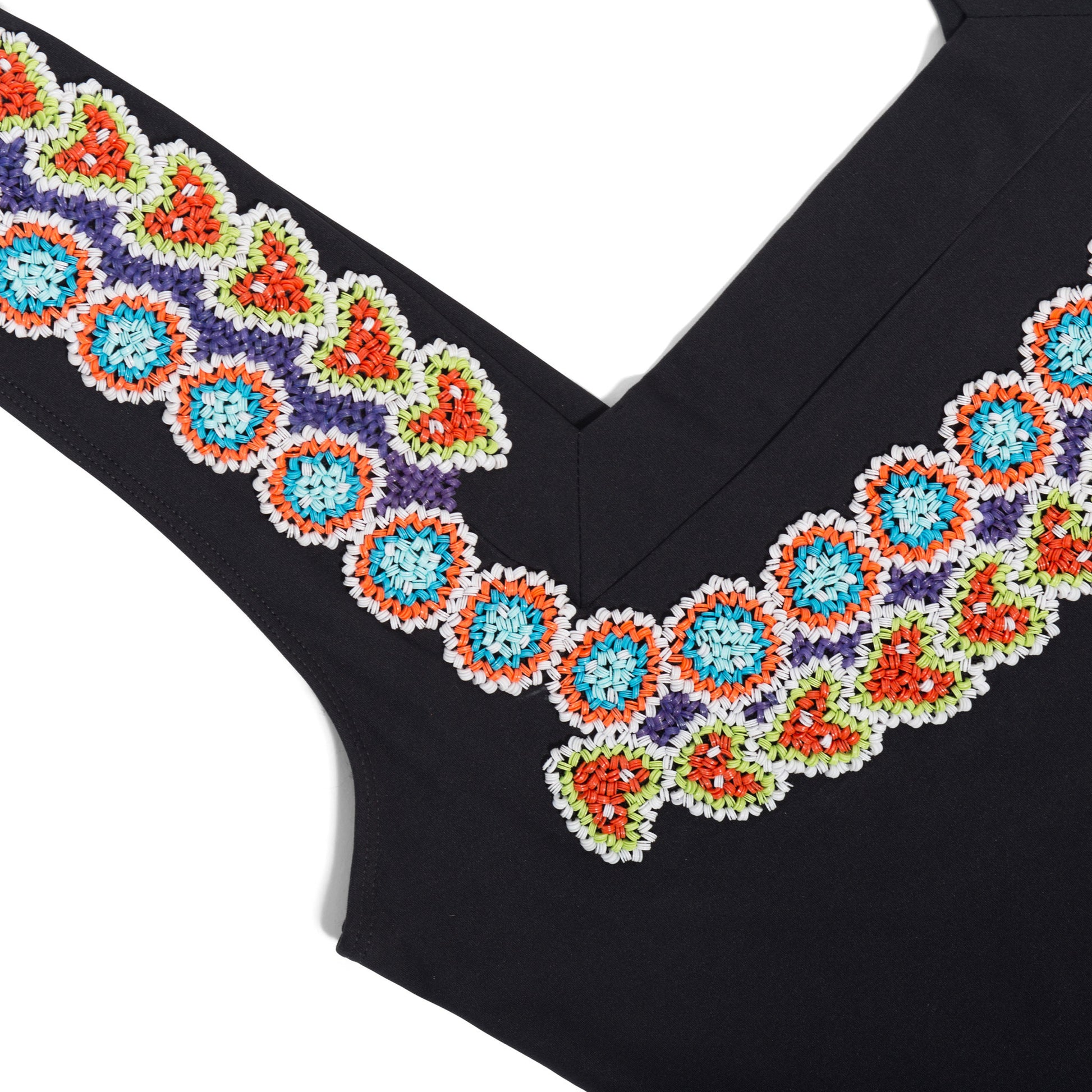 Luxury black swimsuit hand beaded detail