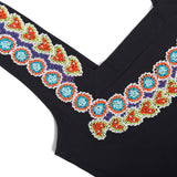 Luxury black swimsuit hand beaded detail