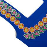 Luxury blue hand beaded swimsuit
